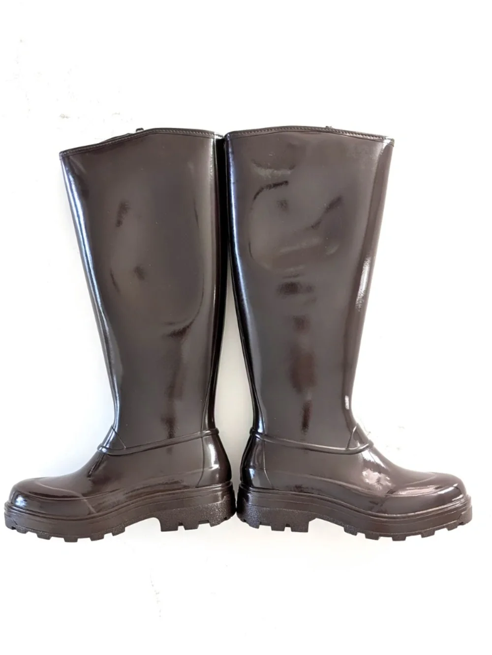 KASSL Editions x Tretorn Tijntje Tall Rain Boots Shiny Coffee Brown EU 39 US 8